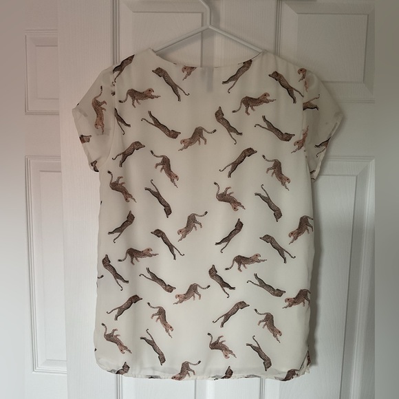 Vero Moda Cream Colour Sheer Leopard Top - Picture 2 of 16